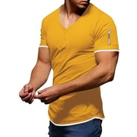 Pedort muški tenk gornji muški muški majica s majicama s kratkim rukavima muške modne majice labava majica žuta,