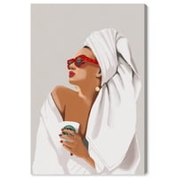 Wynwood Studio platno njezina jutarnja kava rutinska moda i glam portreti zidna umjetnička platna Print Bijela