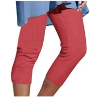 Ženske Capri hlače, Ležerne ljetne tajice, Plus veličine, ugrađene duge hlače s kopčama, dnevne hlače, sportske