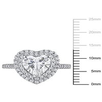 10-karatni dvostruki Halo zaručnički prsten od bijelog zlata s Moissanitom od 2-karatnog moissanita
