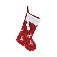 Prekrasan zimski vijenac s timerom Božićna čarapa Djeda Mraza od crvenog filca viseća torba božićni kamin viseće