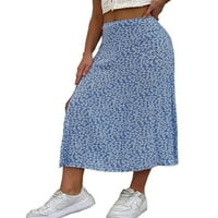 Eyicmarn ženski cvjetni print midi suknje srednjeg struka bočne suknje proljetne ljetne modne suknje a-line suknje