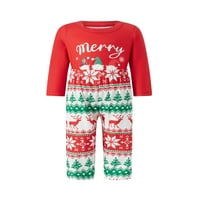 Odgovarajuće pidžame za obitelj Keladjuan, majice s dugim rukavima i ležerne rastezljive hlače s božićnim printom,