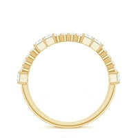 Ovjereni prsten za vjenčani bend Moissanite za muškarce - 1. CT - D -VS kvaliteta, 14K žuto zlato, US 3,50