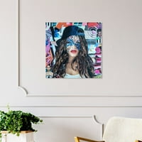 Modni i glamurozni zidni otisci na platnu Rubin Katie Hirschfeld portreti-Plava, ružičasta