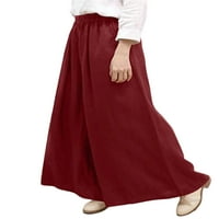 Ženske vrećaste hlače s elastičnim strukom, ženske Ležerne hlače, široke hlače za svakodnevno nošenje, jednobojne