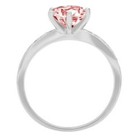 1. dijamant okruglog reza s imitacijom prozirnog dijamanta od bijelog zlata od 18 karata s umetcima prsten od